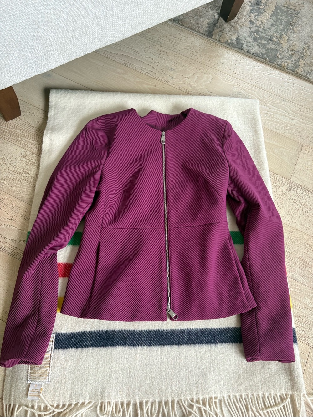 Hugo Boss Women's Plum Structured Zip-Front Jacket
